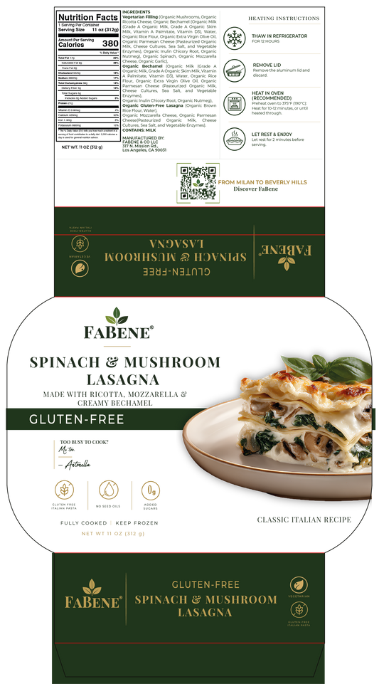 Gluten-Free Vegetarian Lasagna with Spinach & Mushrooms (Egg-Free Pasta)