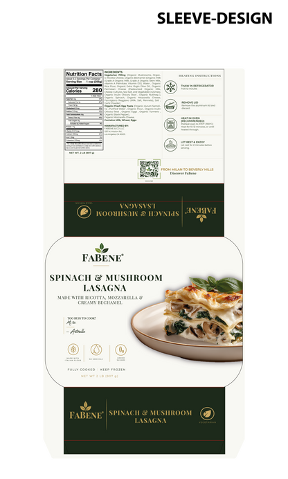 Vegetarian Lasagna with Spinach & Mushrooms (Italian Semolina Pasta)
