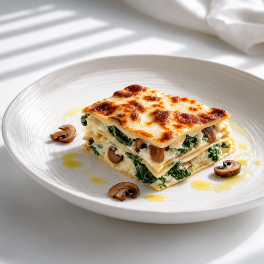 Gluten-Free Vegetarian Lasagna with Spinach & Mushrooms (Egg-Free Pasta)