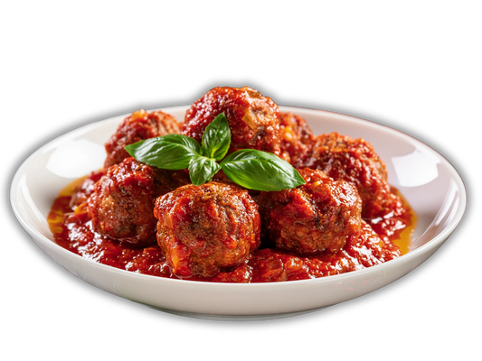 FaBene organic gluten-free turkey meatballs in marinara sauce with fresh basil
